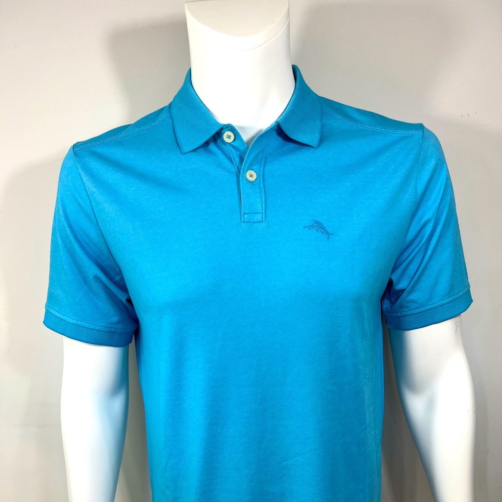 TOMMY BAHAMA POLO SHIRT, "BLUE CRUSH (SKY BLUE) COLOR  SIZE LARGE MEDIUM (M)